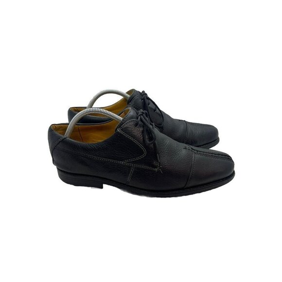 Sandro Comfort Walk Men's Shoes 9103 Size US 9.5D Leather Loafers Black Lace Up - Picture 1 of 10